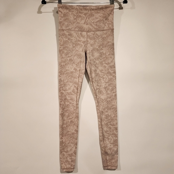 Athleta Elation Textured Tight Neutral Taupe Pink High Rise Tights Leggings XS - Picture 2 of 13